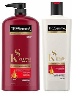 TRESemme Keratin Smooth Shampoo, 1L and Keratin Smooth Conditioner, 340 ml