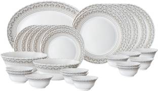 Larah by Borosil Pack of 27 Opalware Classic Dinner Set