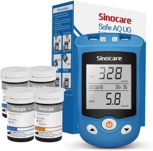 Sinocare Safe AQ UG Blood Glucose & Uric Acid Monitor Bi-Function System With 50 Strips Glucometer