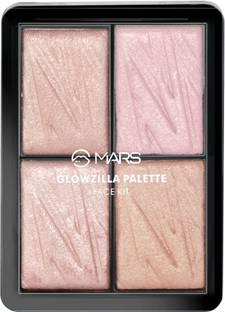 MARS 4 Shade Illuminating Ultimate Glow Brick Highlighter Palette Blusher GlowZilla Face Kit  Highlighter