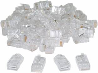 DEALZIA Cat6 RJ45 Ends, Cat6 Connector, Cat6 / Cat5e RJ45 Connector, Ethernet Cable Crimp Connectors UTP Network Plug for Solid Wire and Standard Cable, LAN Crimp Module Plugs Transparent (Pack of 100) Network Interface Card