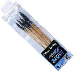 Sabahz Trading Artists Natural Hair MOP Brush Set of 4 (0, 2, 4, 8)