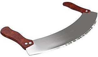 ALAMPAR Wooden pizza cutter Rust-Free Stainless Steel Curved Blade with Ergonomic Handle Double Ended Pizza Cutter