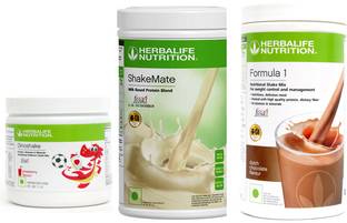 HERBALIFE DINOSHAKE STRAWBERRY (200g)+SHAKEMATE (500g)+FORMULA 1 CHOCOLATE (500g) SET OF 3 Plant-Based Protein