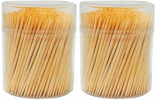 EVERSHINET Wooden Toothpick Fruit Kabab Skewer Pointed Tip dental floss stick (Pack of 200)