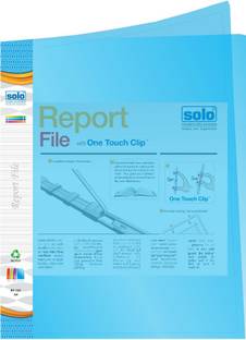Solo Polypropylene One touch clip Transparent Blue A4 size Report File