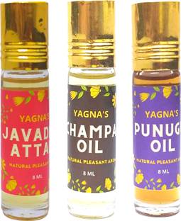 Epoojacart Punugu Oil, Javadhu Attar, Champa Oil (8ml each)