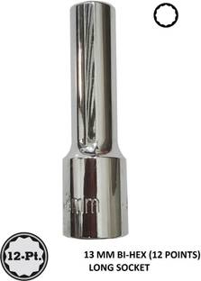 4MECH 1/2" Drive CRV 13 MM Bi Hex (12 Points) Long Socket Socket Set