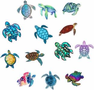 Sticker Hub 4 cm colorful tortoise Stickers, Self Adhesive (Pcs of 65) Self Adhesive Sticker