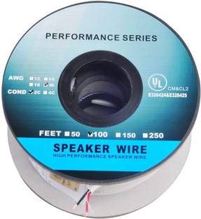 C & E  TV-out Cable 100 ft /30 m 18 AWG Flexible Oxygen-Free Speaker Wire Cable