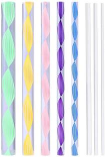 Levin Mandala Art Tool Set of 8 Pcs Colorful Acrylic Flat Head Twisted Stick/Rod in Assorted Sizes for Nail Art, Dot Painting, DIY Kit