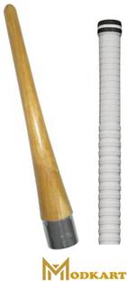 Modkart Pair of 1 Cricket Bat White Grip + One Wooden Cone (MS) Coil
