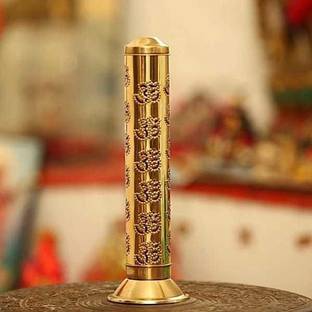 POTTERY STUDIO Incense Stick Holder Agarbatti Stand with Ash Catcher | Brass Incense Holder Brass Incense Holder