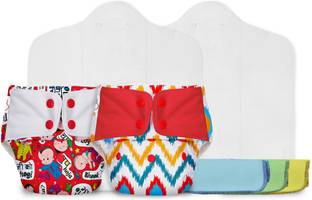 Superbottoms Combo of 2 packs of UNO Reusable cloth diapers+3 Easy clean top sheets(Fleece liners)