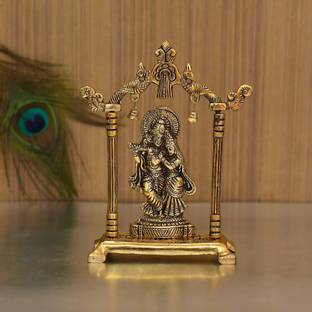Chhariya Crafts Metal Radha Krishna Idol For Home And Office Gift Item Decorative Showpiece  -  18 cm