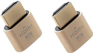 LipiWorld  TV-out Cable HDMI 4K Dummy Plug, High Resolution Headless Virtual Monitor Display Adapter, Supports up to 3840x2160@60Hz (Pack of 2 HDMI Dummy Plug)