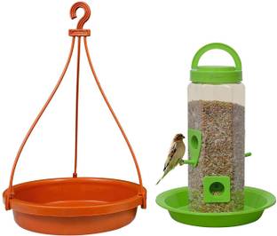 GENIYO Bird Food Feeder Tower and Bird Water Feeder Combo Set for Sparrow. Window Bird Feeder Bird Feeder