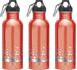 MILTON Alive 750 Stainless Steel Water Bottle, Set of 3, 750 ml Each, Red 750 ml Bottle
