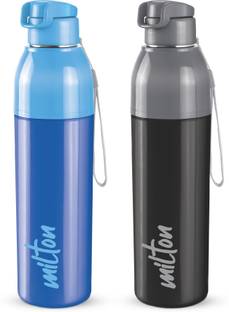 MILTON Steel Convey 900 Insulated Inner Stainless Steel Water Bottle,Set of 2,Blue,Black 630 ml Bottle