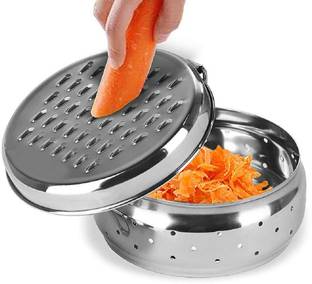 PuthaK Box Grater Multi-Purpose Kitchen Tool stainless steel graters for kitchen handheld with Storage Container,Best for Vegetables,Parmesan Cheese Ginger Vegetable Grater