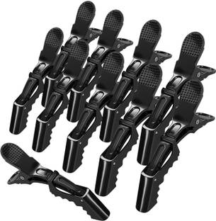 Faigy 6 Hair Styling Clips Sectioning Alligator hair clips Duckbill Clips, Non-Slip Hairdresser dedicated Partition Hairgrips For Thick Hair Large Hairpin Black Hair Clip