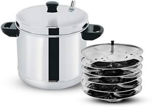sahajavi Stainless Steel 6 Plates Idly Maker (4 Cavities) Each Makes 24 Delicious Idli Induction & Standard Idli Maker