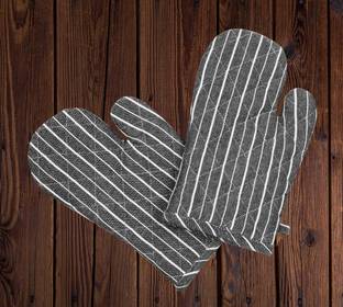 CRAZYWEAVES Grey Cotton Kitchen Linen Set