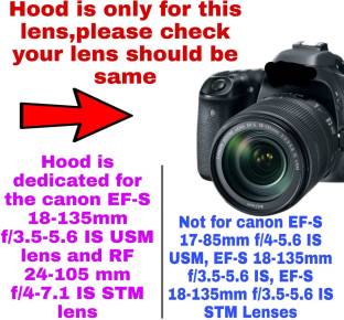 CAM-X EW-73D Lens Hood for EF-S 18-135mm f/3.5-5.6 is USM Lens Hood for Canon 80D 7DII 7D2 77D 760D  Lens Hood
