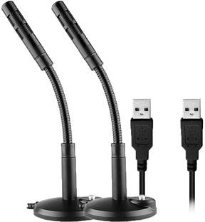 LipiWorld USB Desktop Stand Microphone Portable Studio Speech Mic for Laptop PC Skype(Pack Of 2) Microphone