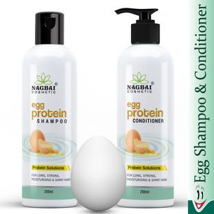 nagbai EGG PROTEIN SHAMPOO & CONDITIONER COMBO FOR LONG, STRONG, MOISTURISING & SHINY HAIR