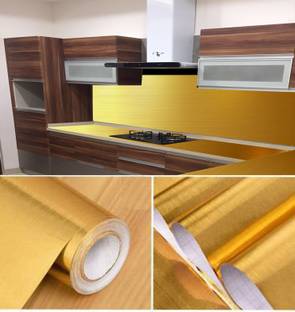 MODERN CREATIONS 30 cm Attractive Golden Line Brush Self Adhesive Sticker