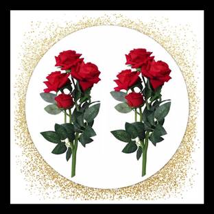 zonezer Artificial red rose flower ( 12inch , pack of 2). Red Rose Artificial Flower