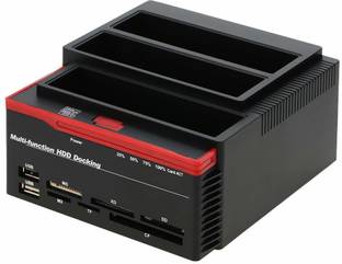 माइक्रोवेयर USB 3.0 SATA/IDE HDD Docking Station Three-Bay Offline Clone HUB Reader 12V / 3A Independent Power Supply External Hard Drive Docking Station 3.5 inch डॉकिंग स्टेशन