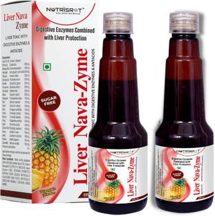 Nutrisrot Liver Nava-Zyme Herbal Digestion Aid Syrup with Liver Detox in Pineapple flavour
