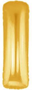 Shopperskart Solid I Letters-Alphabets Shaped Helium-Air-Gas-Foil Golden Letter Balloon