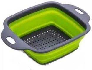 CRAZYGOL Silicon BPA Free Food Basket Folding Fruit & Vegetable Basket Square Collapsible Strainer