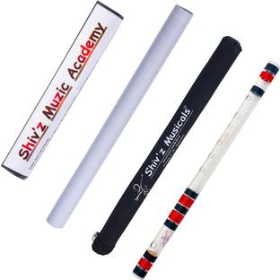 Shiv'z Muzic Flute, Acrylic (Transparent ) Bansuri, C Natural Medium, Free Written Manual & Bag Fiber Glass Flute