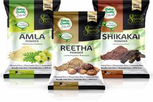 Online Quality Store Reetha Amla Shikakai Powder For Hairs_400g