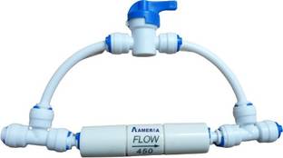 Aameria RO 1/4" inch QC Manual Flush Valve Kit with 450ml Flow Restrictor for RO Water Filter Reverse Osmosis System Hose Connector
