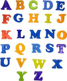 Cyxus English A to Z Capital letter Colorful Magnetic Alphabet to Educate Kids in Fun Play & Learn | Toy for Preschool Learning, Spelling, Counting (26 Alphabets (Upper Case) | Material Type(s) Plastic| Set of 1| Multicolor| (Multicolor) (Multicolor)