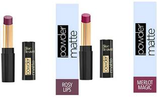 BLUE HEAVEN POWDER MATTE ROSY LIPS PM06 (3.5g) + MERLOT MAGIC RM06 (3.5G) LIPSTICKS
