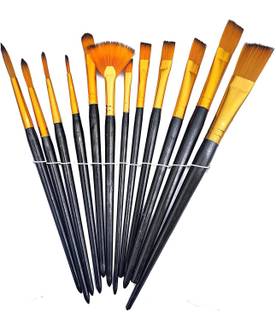 Tanu Craft Paint Brush for Acrylic/Water Colour /Oil Painting SET OF 12 PCS