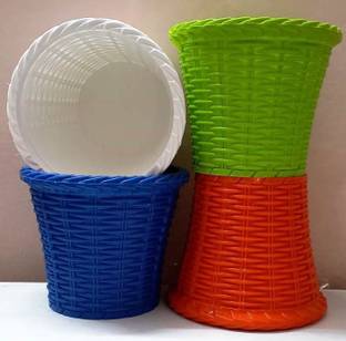 ashigreens Small Plastic Planter Pot, Height 5 inch Plant Container Set