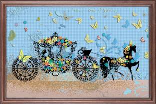 Horse & Bike Vinyl Poster sticker For Livingroom, bedroom, Hall, office, study room Size 24x36 inch 3D Poster