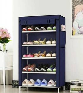 KOnline Multiuse Storage Rack for footwear, Toys, clothes with Dustproof Cover Plastic Collapsible Shoe Stand