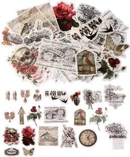 HASTHIP 9 cm Paperboard Scrapbook, Letters, Notebook Sticker 3.93x3.93x1.18 inches, Multicolour Self Adhesive Sticker