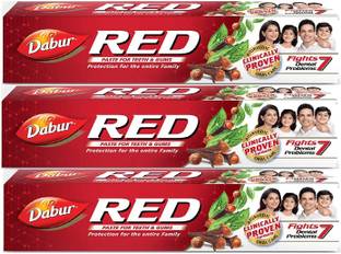 Dabur RED Toothpaste - 3 x 200g Packs Toothpaste