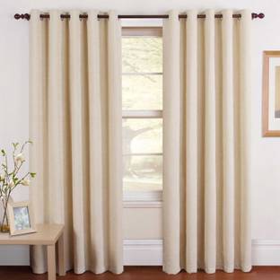 Panipat Textile Hub 274 cm (9 ft) Long Door Polyester Curtain (Pack Of 2)