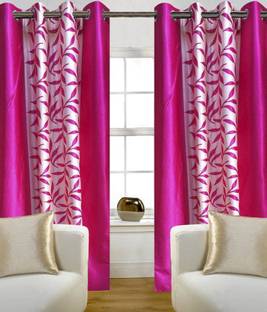 Panipat Textile Hub 152.4 cm (5 ft) Window Polyester Curtain (Pack Of 2)