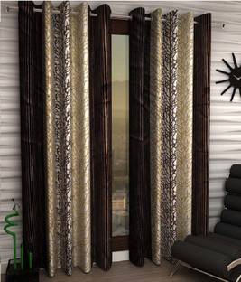 Panipat Textile Hub 213 cm (7 ft) Polyester Door Curtain (Pack Of 2)